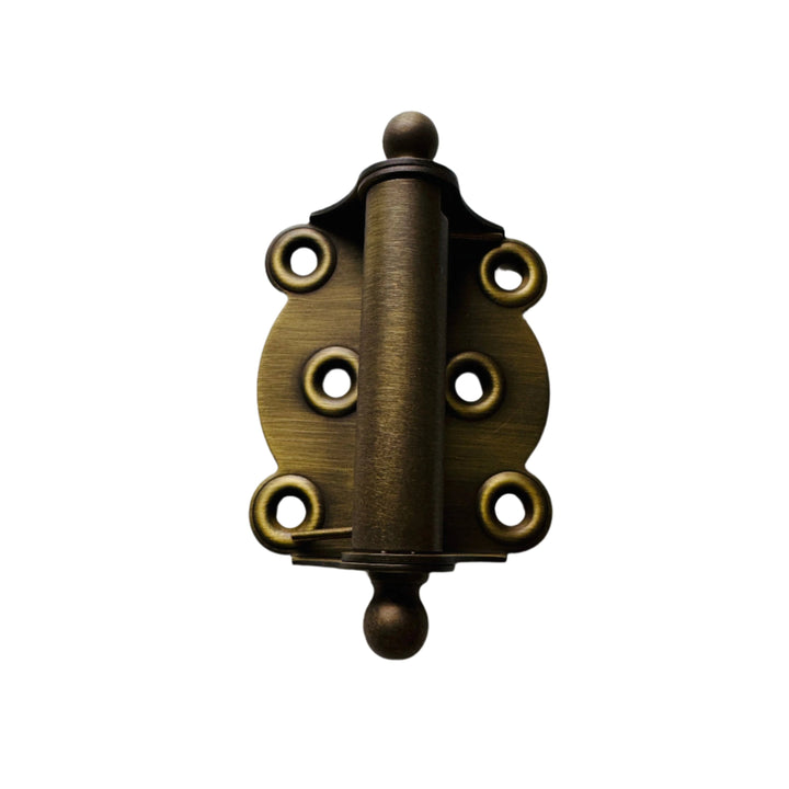 Antique Brass Finish  Brass Ball-Tip Spring Door Hinge - Purdy Hardware - Door Hardware
