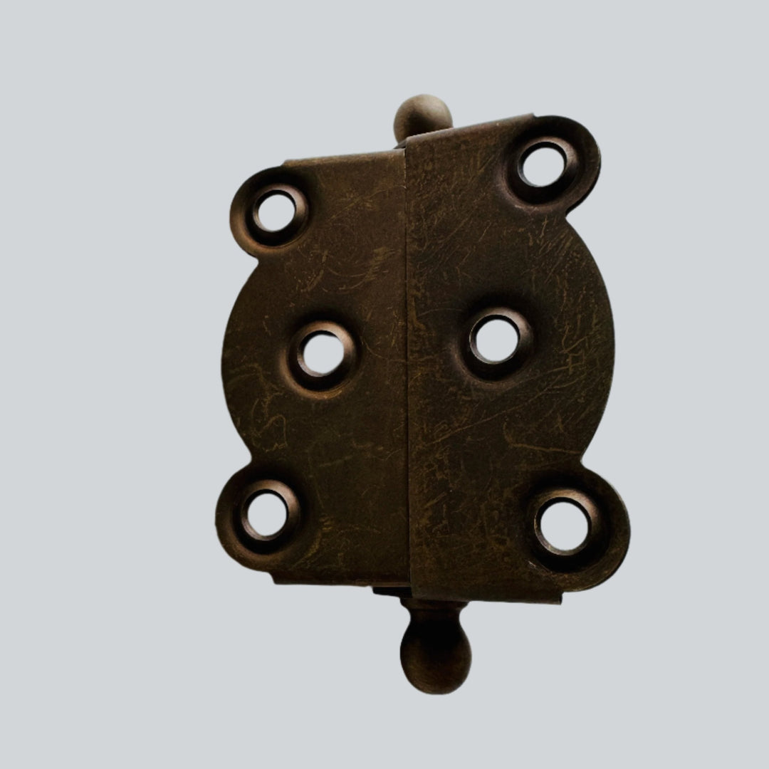 Antique Brass Finish  Brass Ball-Tip Spring Door Hinge - Purdy Hardware - Door Hardware