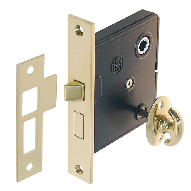 Solid Unlacquered Brass Interior Door Mortise LocK - Purdy Hardware - Hooks
