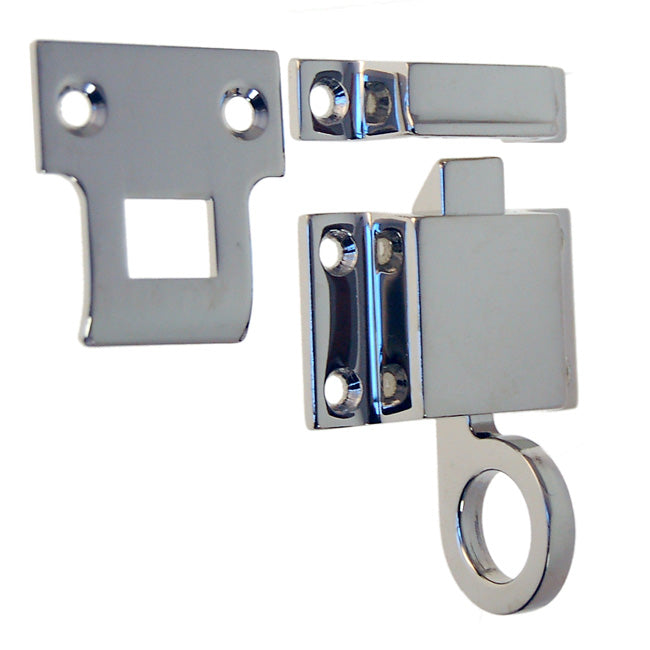 Polished Nickel Self-Closing Latch for Transom Windows with Box Strike - Purdy Hardware - Hooks