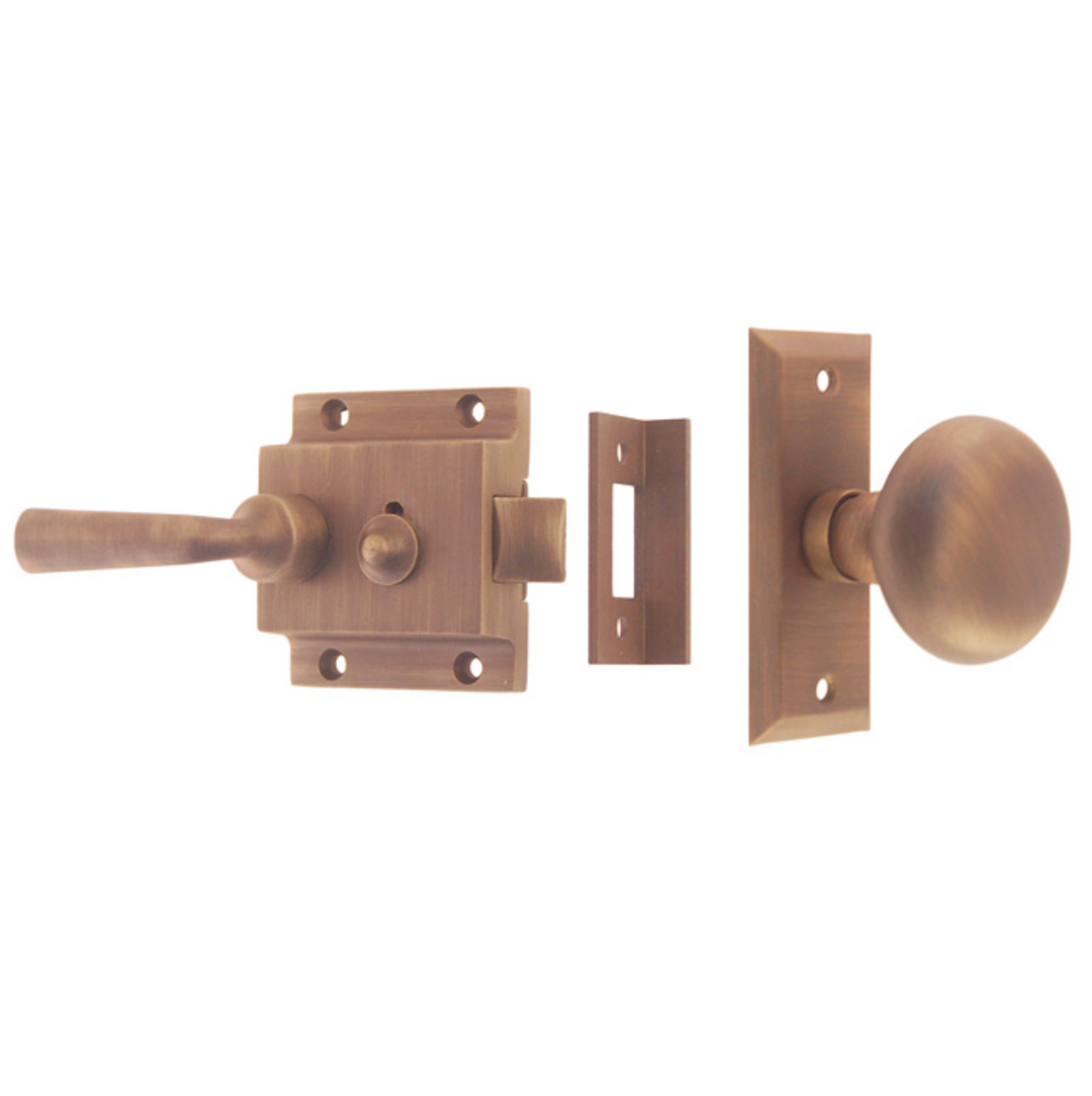Antique Brass Screen Door Latch - Purdy Hardware - Hooks