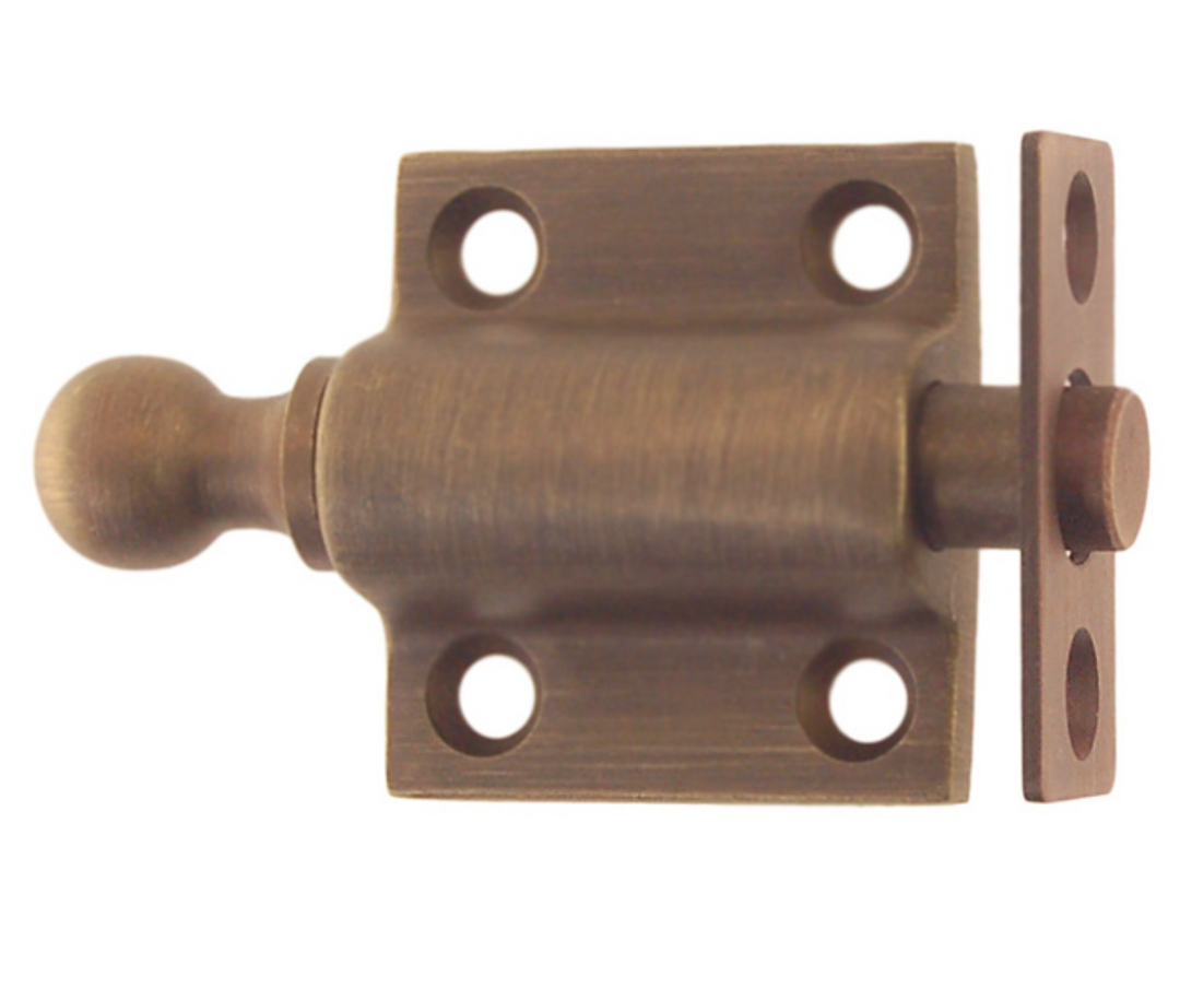 Sash ventilating bolt | Antique Brass - Purdy Hardware - Hooks