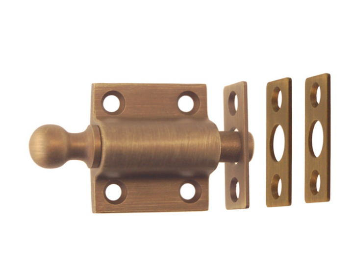 Sash ventilating bolt | Antique Brass - Purdy Hardware - Hooks