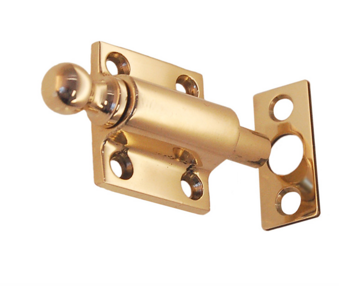 Sash ventilating bolt | Unlacquered Polished Brass - Purdy Hardware - Hooks