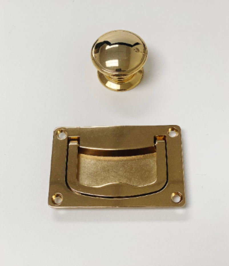 Brass Campaign Style Drawer Pull - Plain Recessed Drawer Pull Cabinet Drawer Pull - Purdy Hardware - Solid Brass Campaign