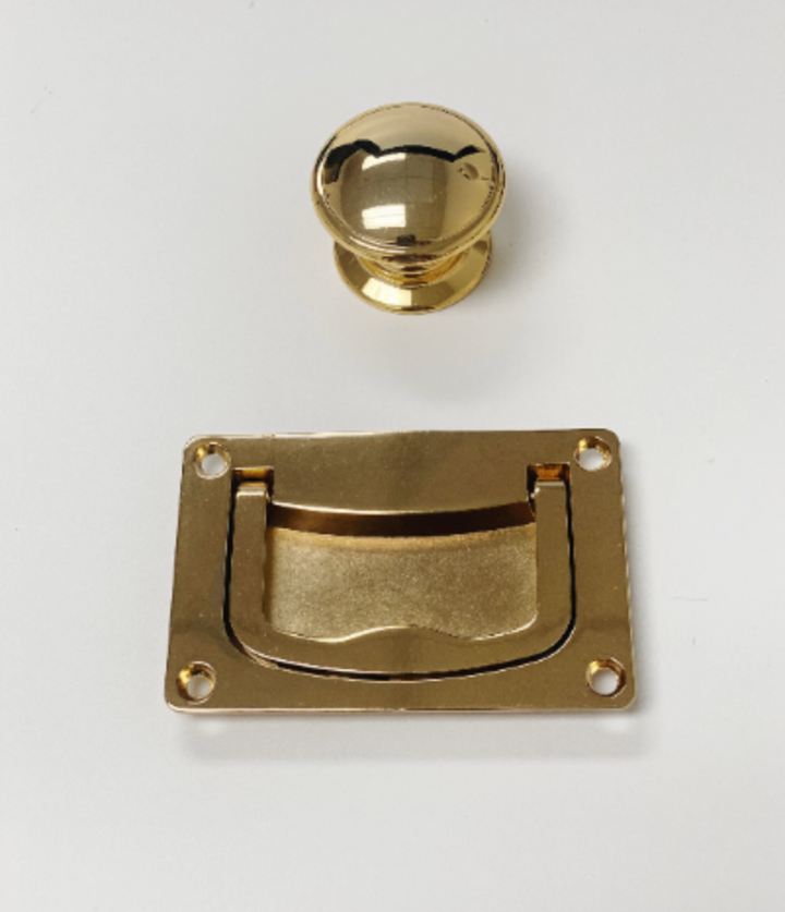 Brass Campaign Style Drawer Pull - Plain Recessed Drawer Pull Cabinet Drawer Pull - Purdy Hardware - Solid Brass Campaign