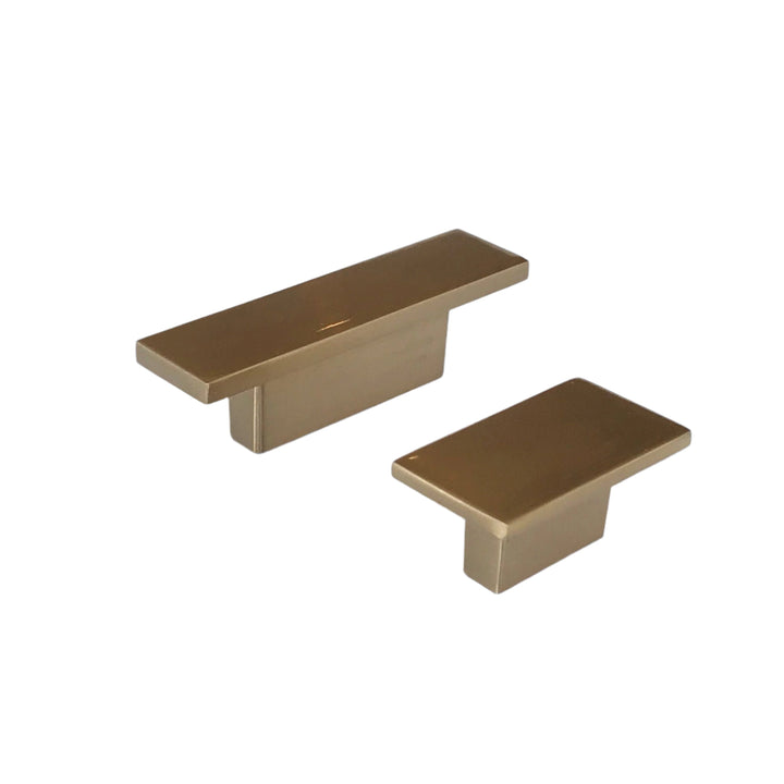 Champagne Bronze "Style 55" Rectangular Modern Cabinet Knob, Cabinet Drawer Pull, Modern Cabinet Hardware Farmhouse Drawer Pull