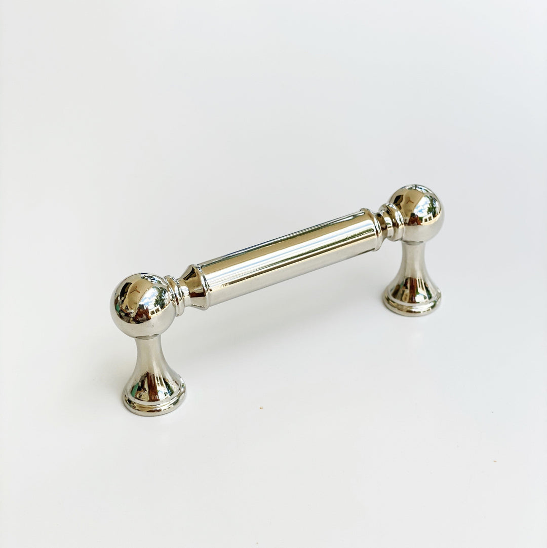 Polished Nickel Transitional "Queen" Cabinet Knob and Pulls, Drawer Pull, Kitchen Cabinet Hardware
