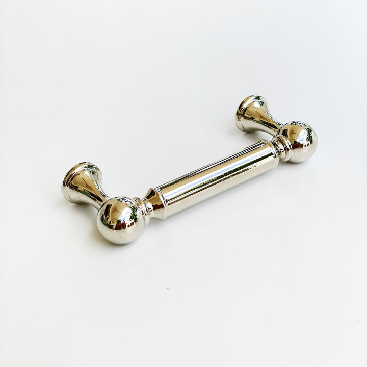 Polished Nickel Transitional "Queen" Cabinet Knob and Pulls, Drawer Pull, Kitchen Cabinet Hardware