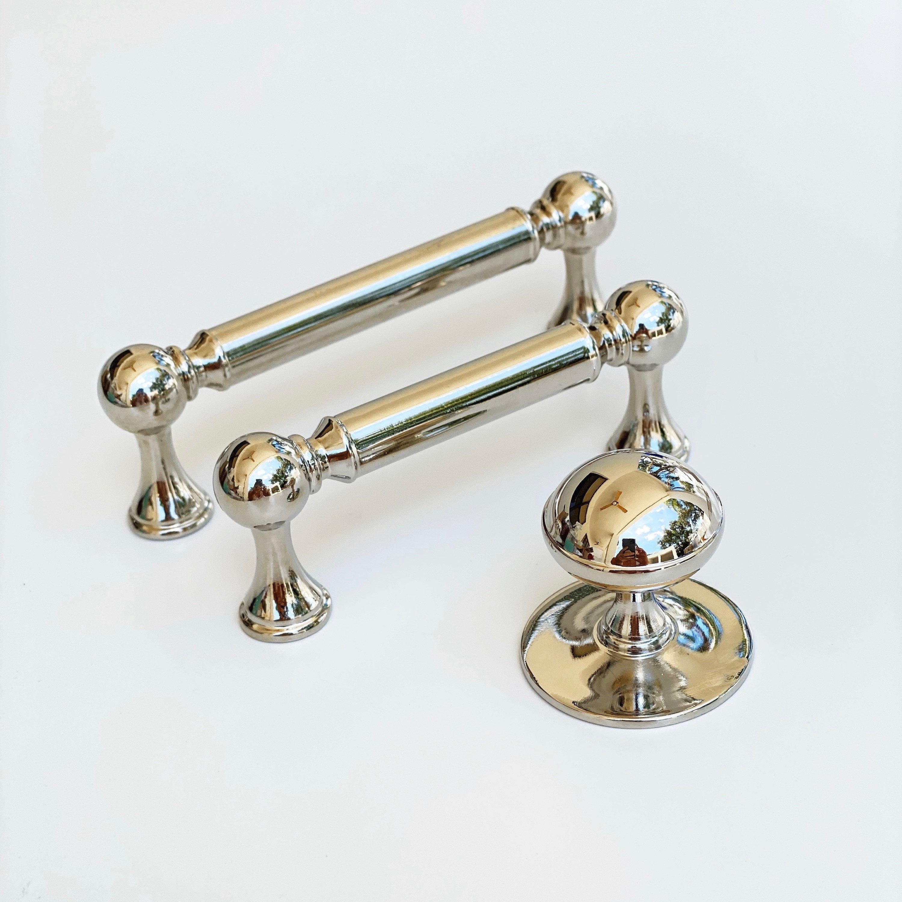 Polished Nickel Moderna Drawer Pulls and Cabinet Knobs
