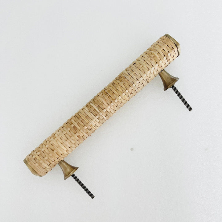 Natural Big Round Rattan Cabinet Handles Drawer Pull Cabinet Handle, Cabinet Hardware Farmhouse Drawer Pull