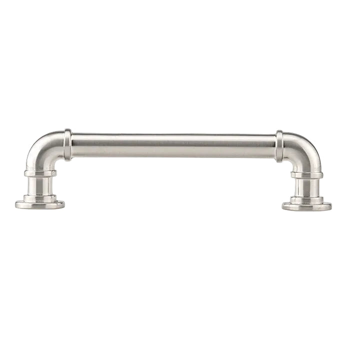 Brushed Nickel "Eklektikos" Pipe  Cabinet Knob & Drawer Pull