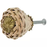 Rattan Woven Straw & Wire Cabinet Knob - Purdy Hardware - Knobs