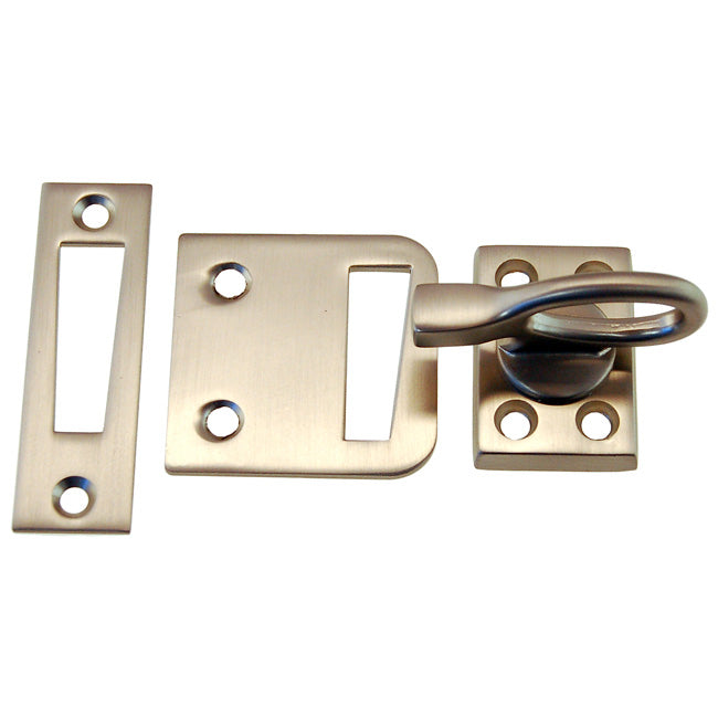 Solid Brushed Nickel Casement Window Latch with Ring Handle - Purdy Hardware - Hooks