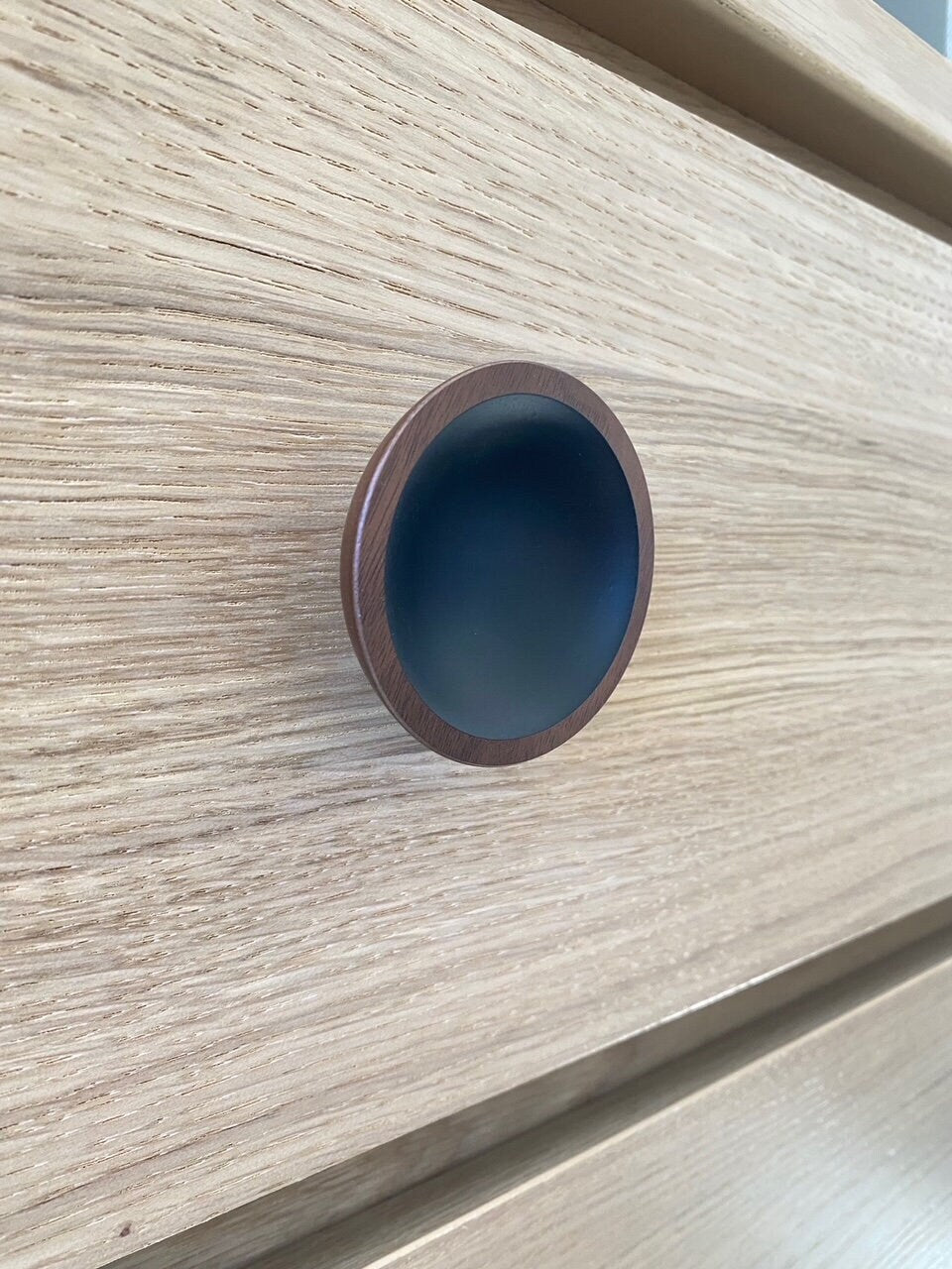 Wood Black Center Round "Bowl" Cabinet Drawer Knobs - Purdy Hardware - Knobs