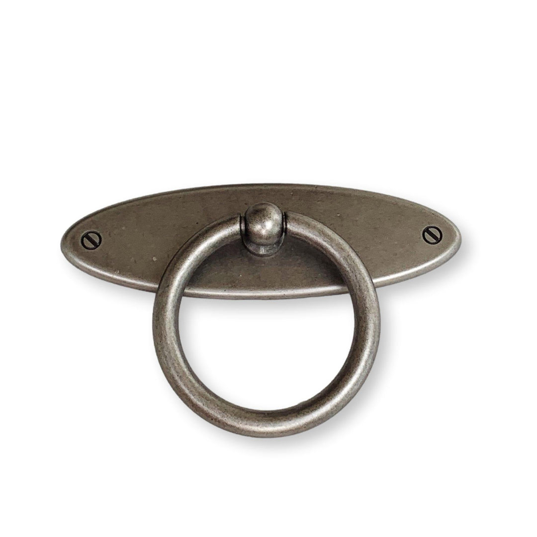 Antique Silver "Riccardo" Ring Pull with Backplate