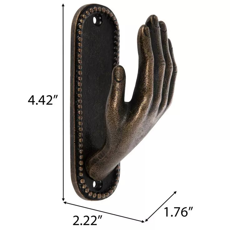 Antique Bronze Hand Wall and Robe Hook - Purdy Hardware - Wall Hook
