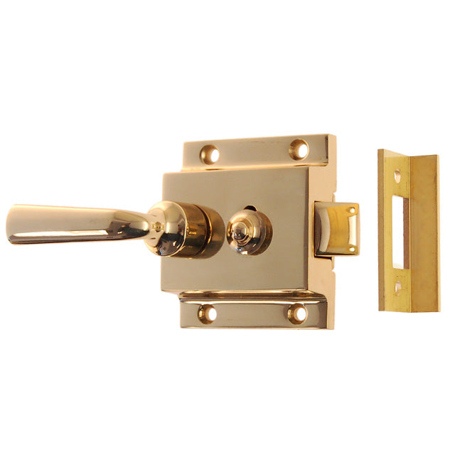 Solid Polished Brass Screen Door Latch - Purdy Hardware - Hooks