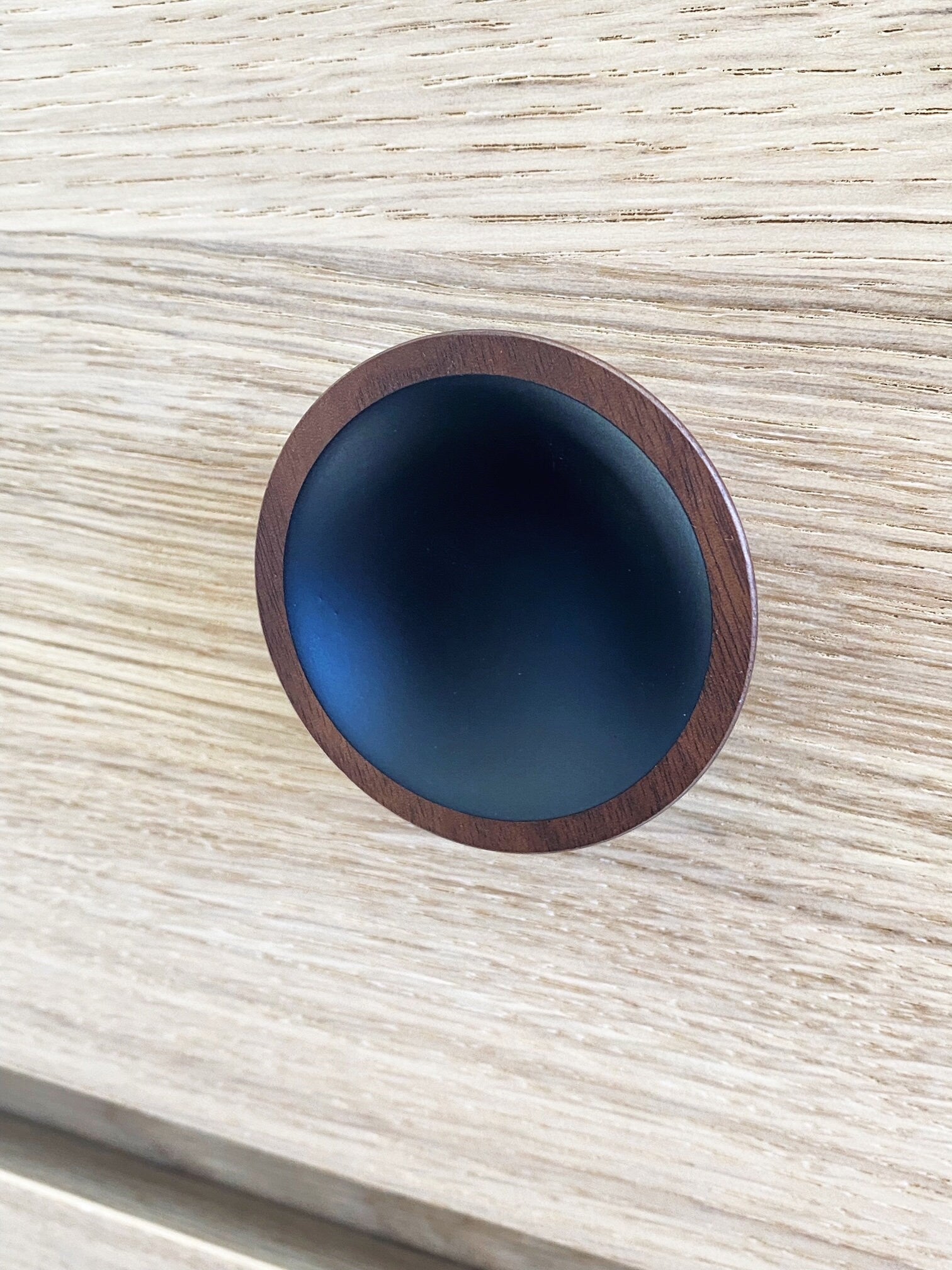 Wood Black Center Round "Bowl" Cabinet Drawer Knobs - Purdy Hardware - Knobs