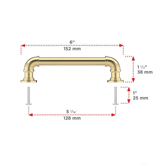 Brass "Eklektikos" Pipe  Cabinet Knob & Drawer Pull