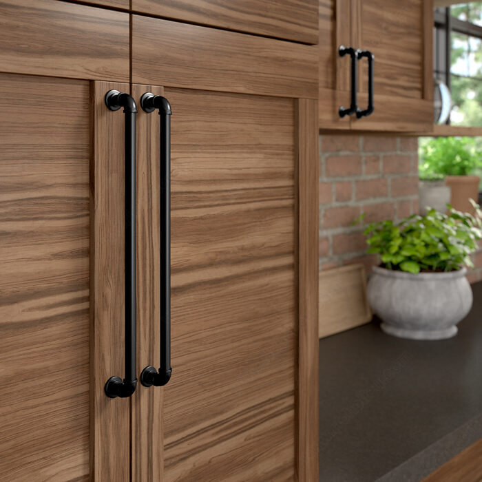 Matte Black "Eklektikos" Pipe  Cabinet Knob & Drawer Pull - Purdy Hardware - Cabinet Knob