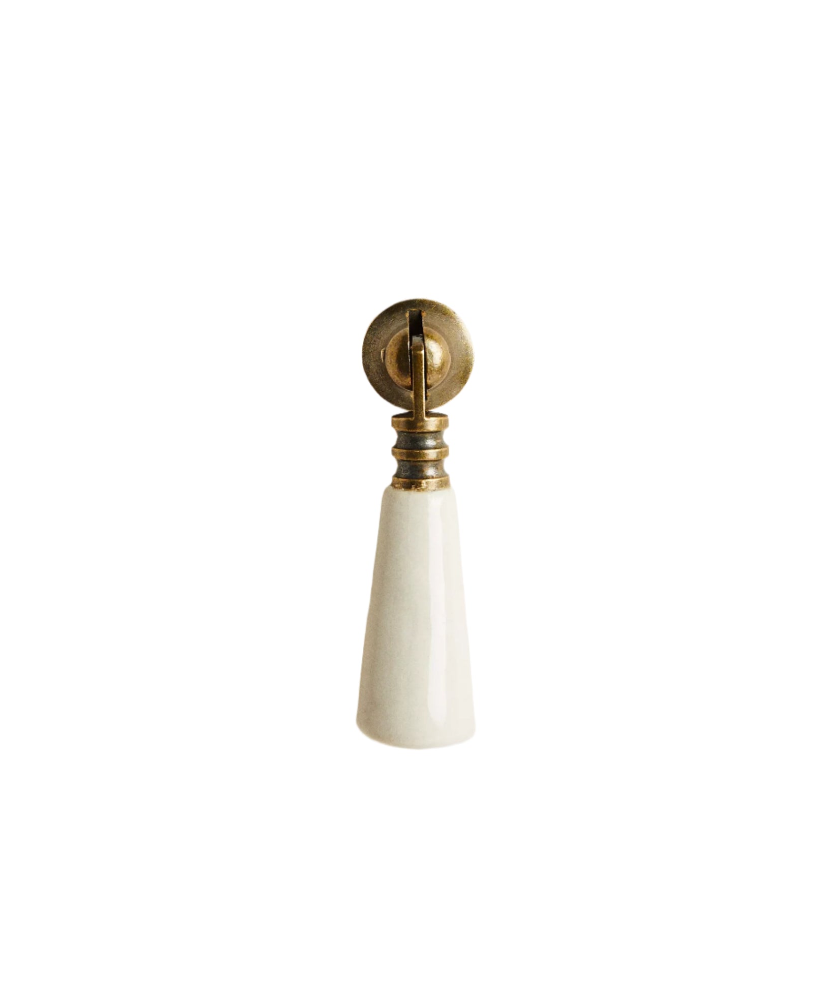 Ceramic & Antique Brass Drop Pull "Belle" Cabinet Ring Pull - Purdy Hardware - Knobs