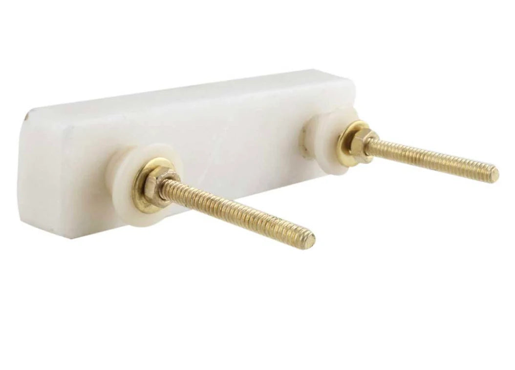 Brass Cross Cabinet Off-White Marble Drawer Pull - Purdy Hardware - 