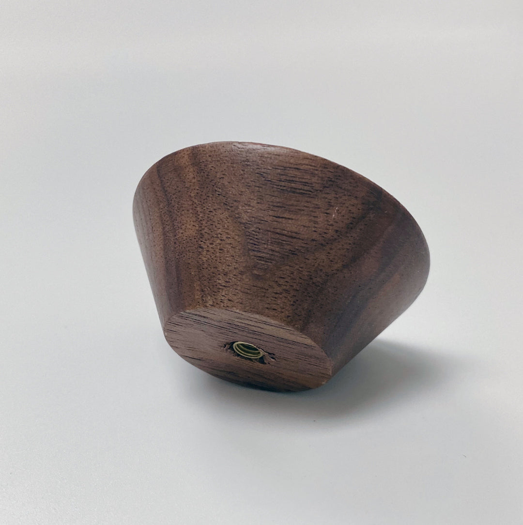 Dark Wood Mid-Century Cone Shaped Round Cabinet Knob - Purdy Hardware - Knobs