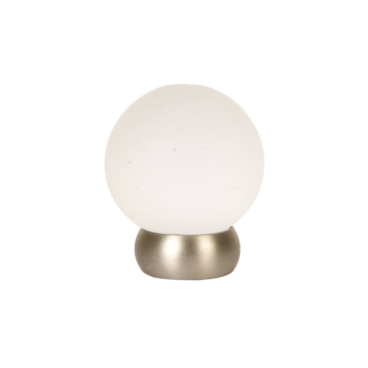 Round Lew's Hardware Nickel and Frosted Glass Cabinet Knob - Industry Hardware
