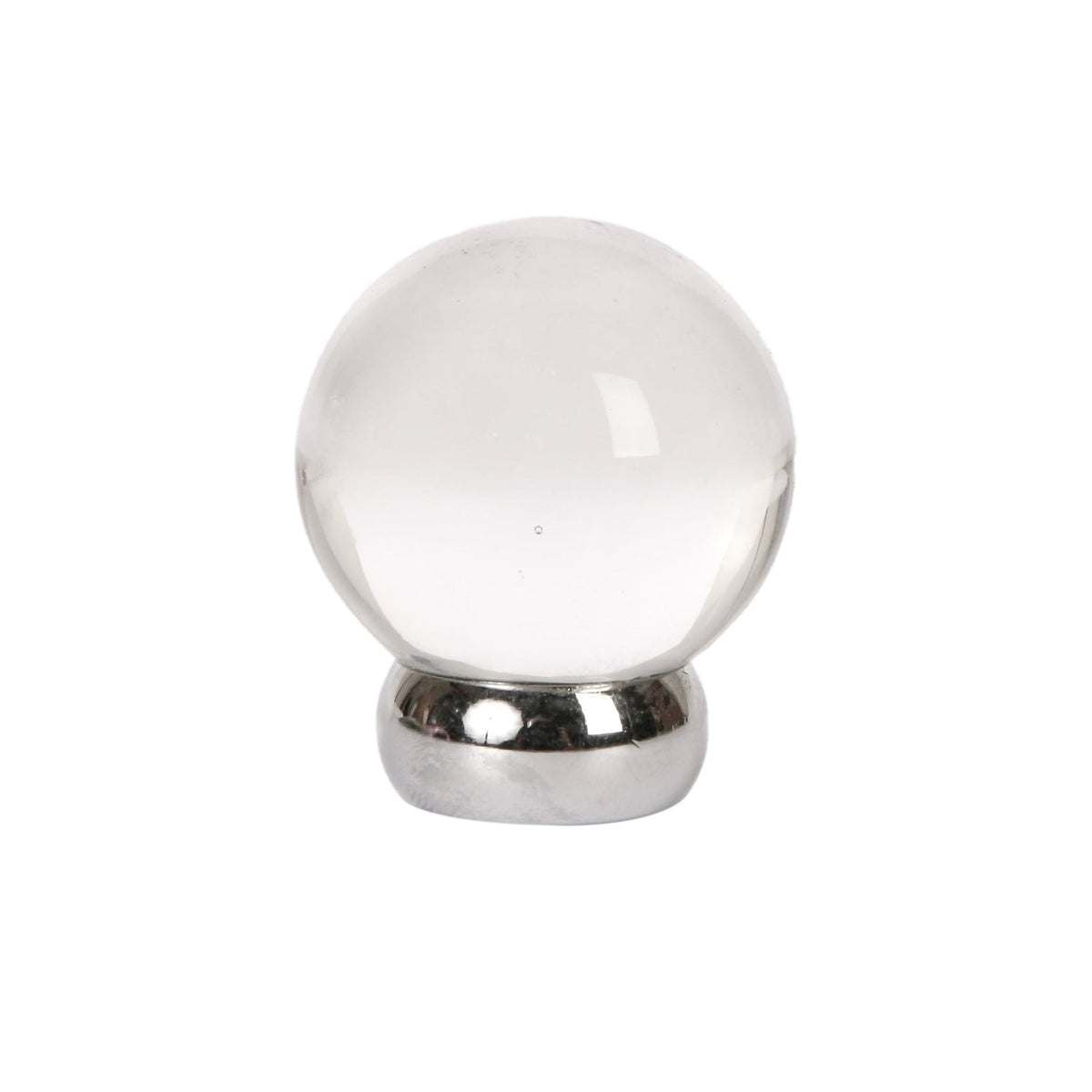 Round Lew's Hardware Chrome and Glass Cabinet Knob - Industry Hardware