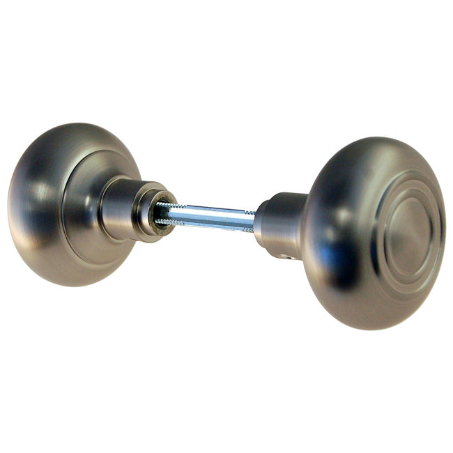 Brushed Nickel Round Wrought Brass Door Knobs - Purdy Hardware - 