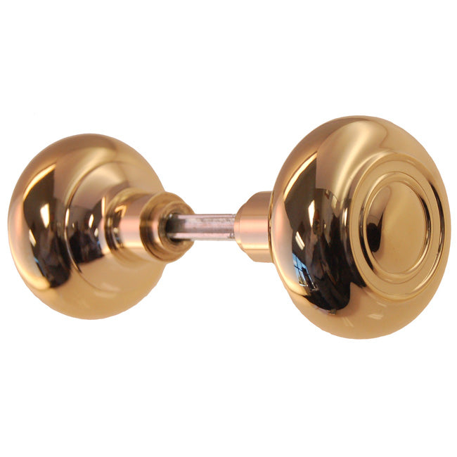 Polished Brass Round Wrought Door Knobs - Purdy Hardware - 