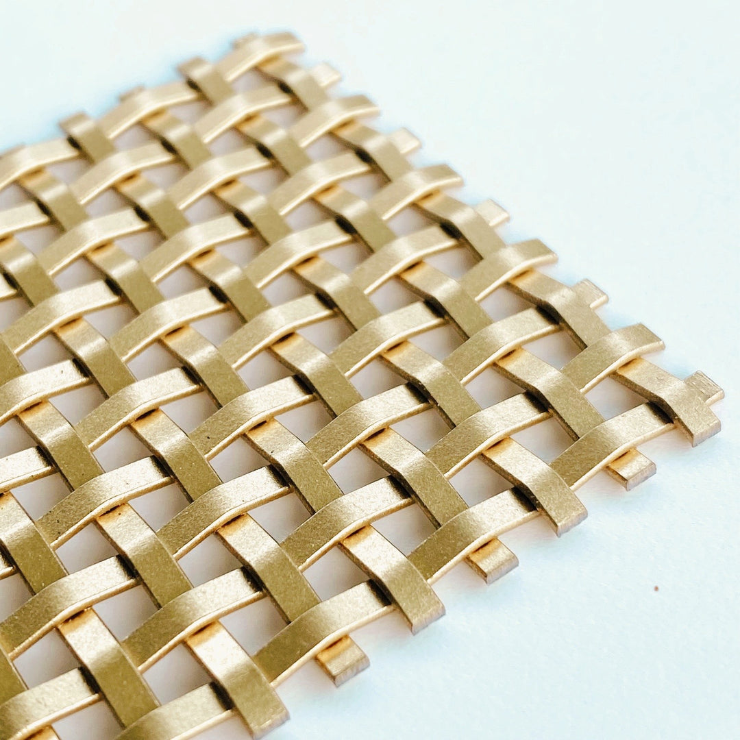 Wire Mesh Brass Architectural Woven  "Style AA" Satin Brass Creative Grille - Purdy Hardware - Wire Mesh