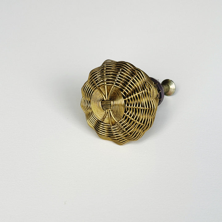 Round Antique Brass "Cleo" Cabinet Knob - Purdy Hardware - 