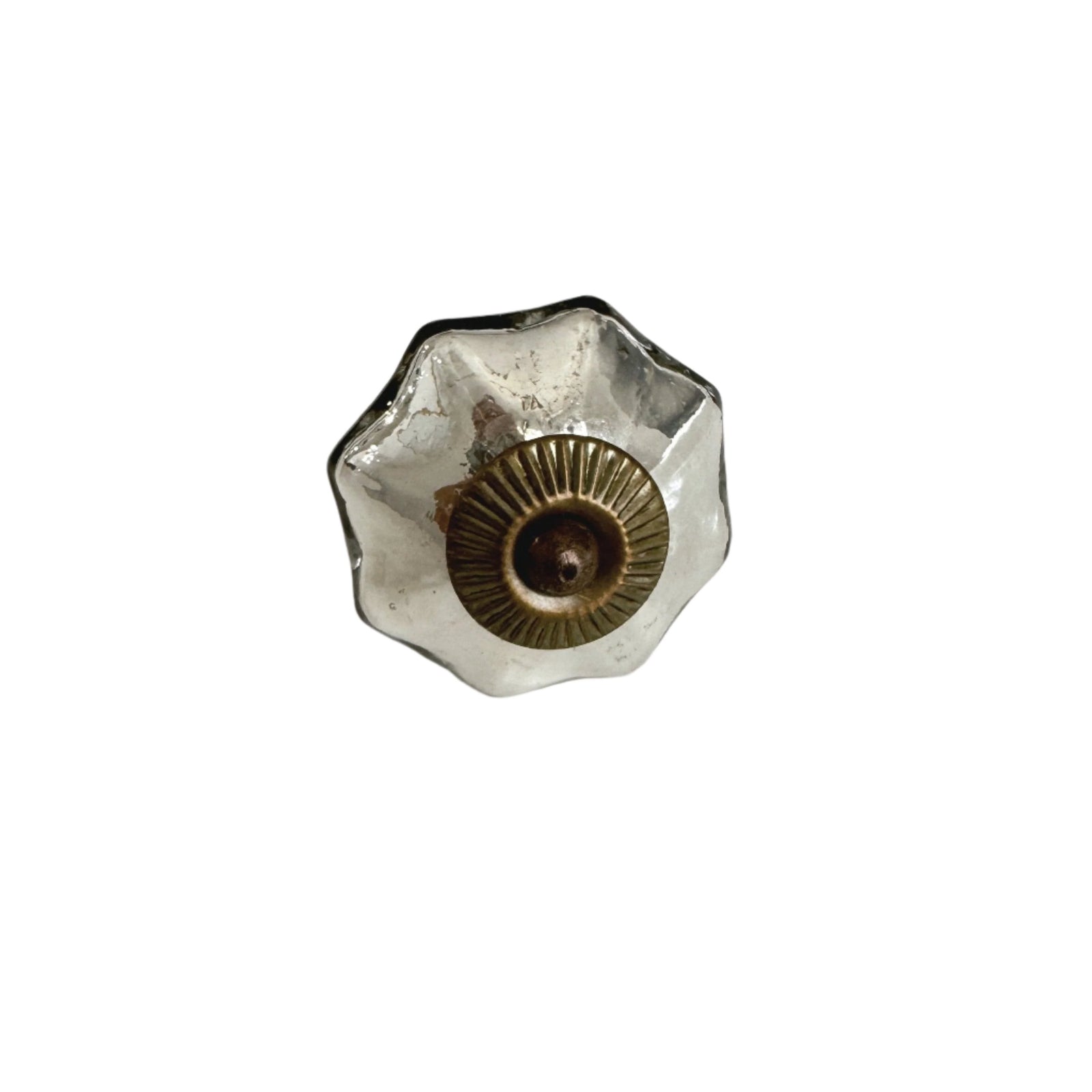 Antique Mercury Glass 'Dahlia"  Cabinet Knob, Glass Drawer Hardware, Silver Nickel Drawer Furniture Handle - Purdy Hardware - Knobs