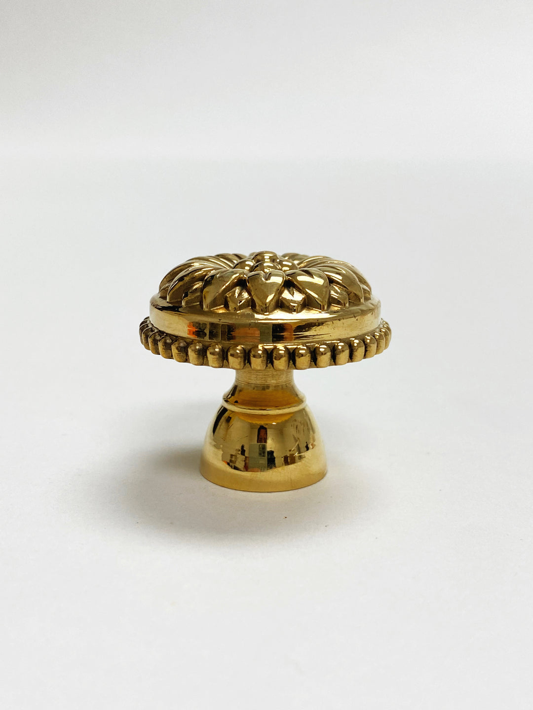 Solid Brass Unlacquered "Dalia" Cabinet Knobs - Purdy Hardware - 