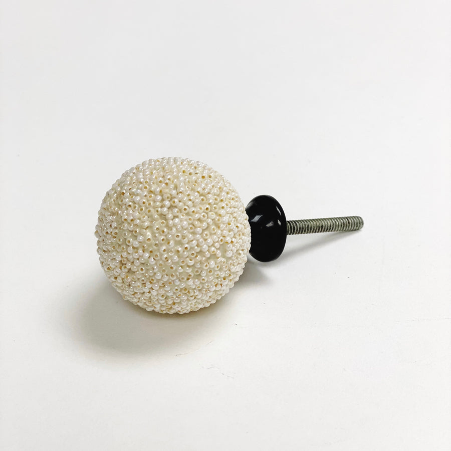 Off-White Beads Cabinet Drawer Knob - Purdy Hardware - 