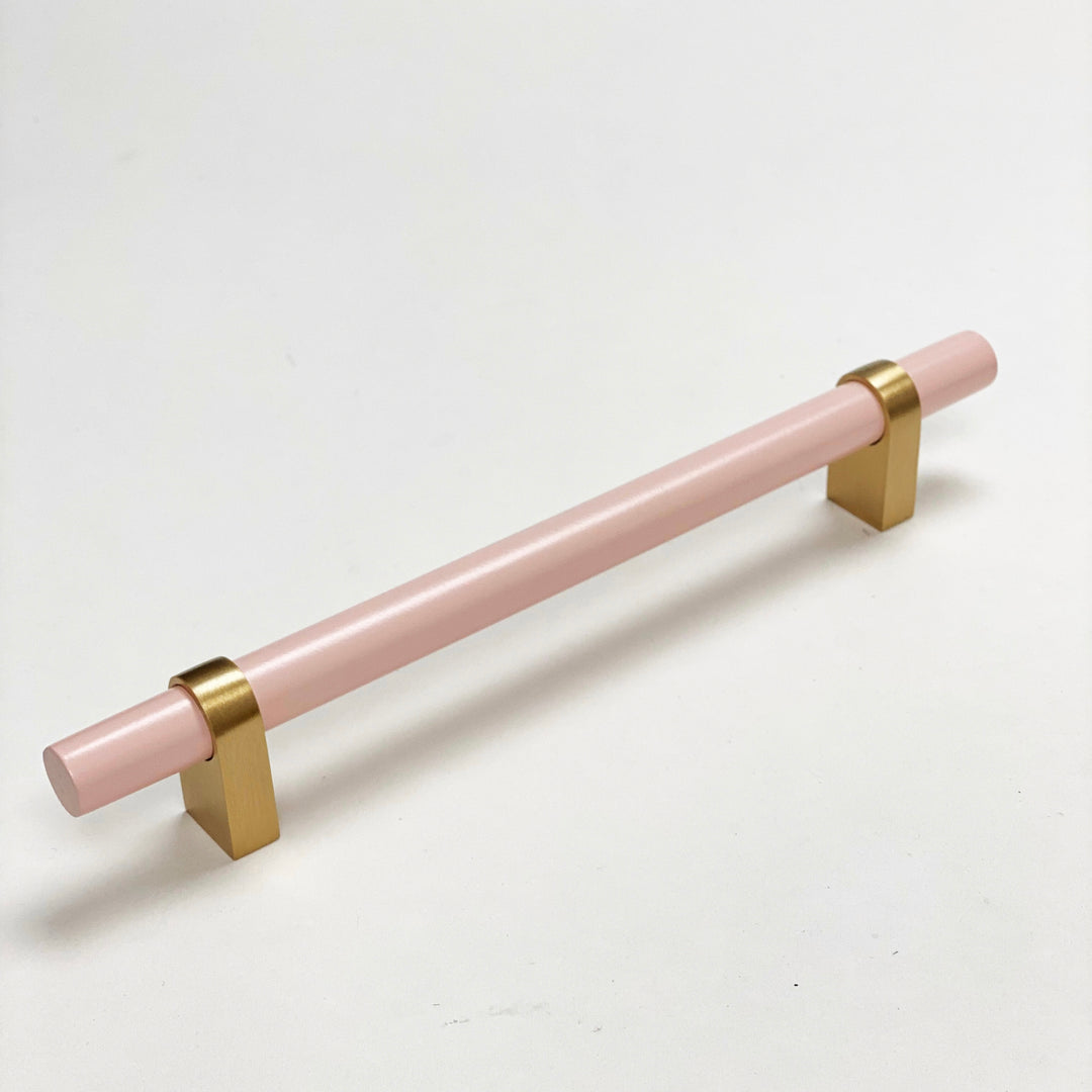 Pink Wooden and Champagne Bronze Cabinet Drawer Modern Hardware - Purdy Hardware - 