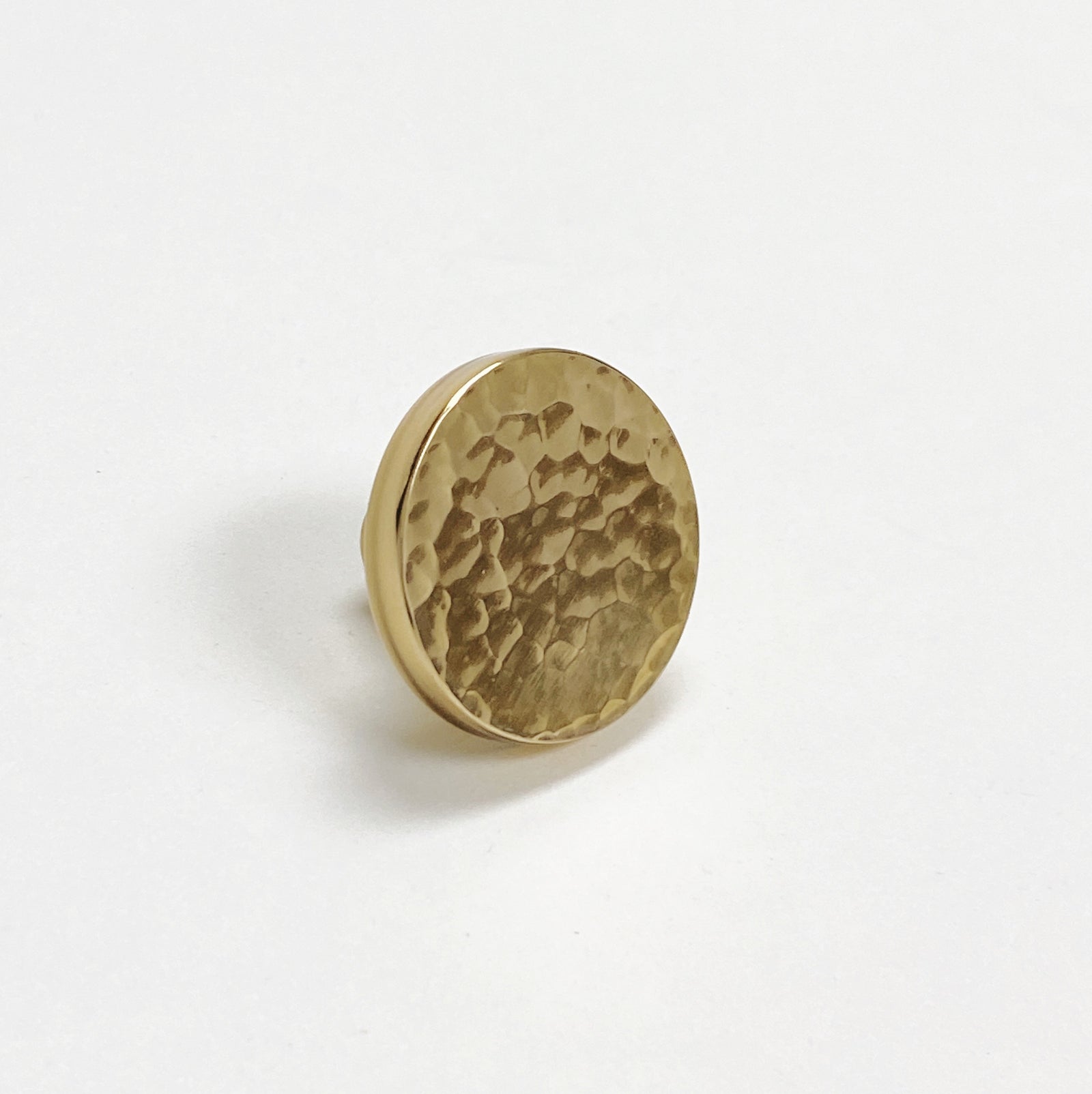 Brass Hammered Round Cabinet Knob - Purdy Hardware - 