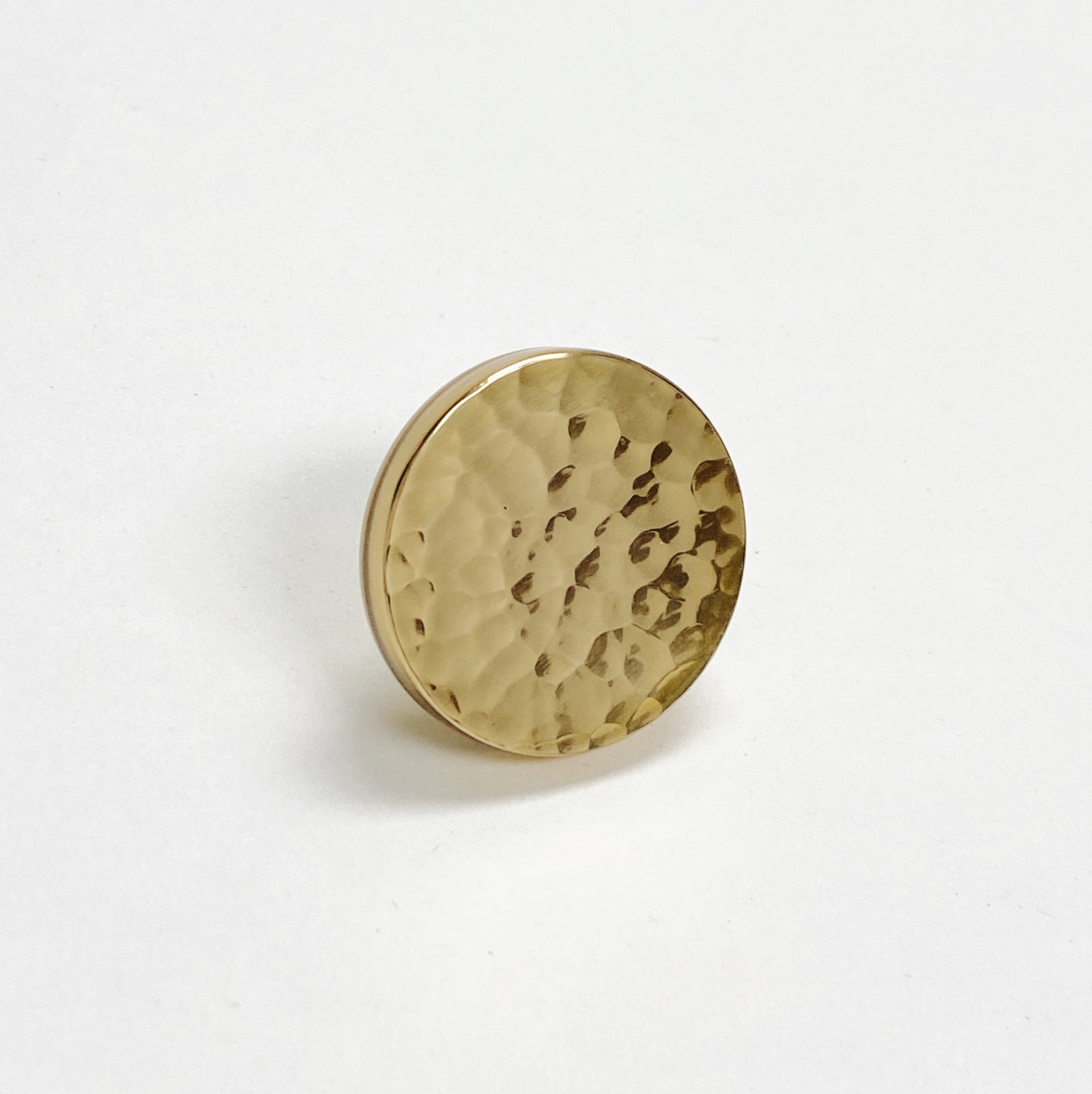 Brass Hammered Round Cabinet Knob - Purdy Hardware - 