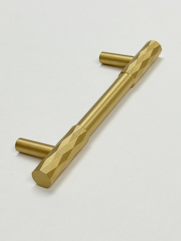 Brushed Brass Diamond Knurled Cabinet & Drawer Knob and Pulls - Purdy Hardware - 