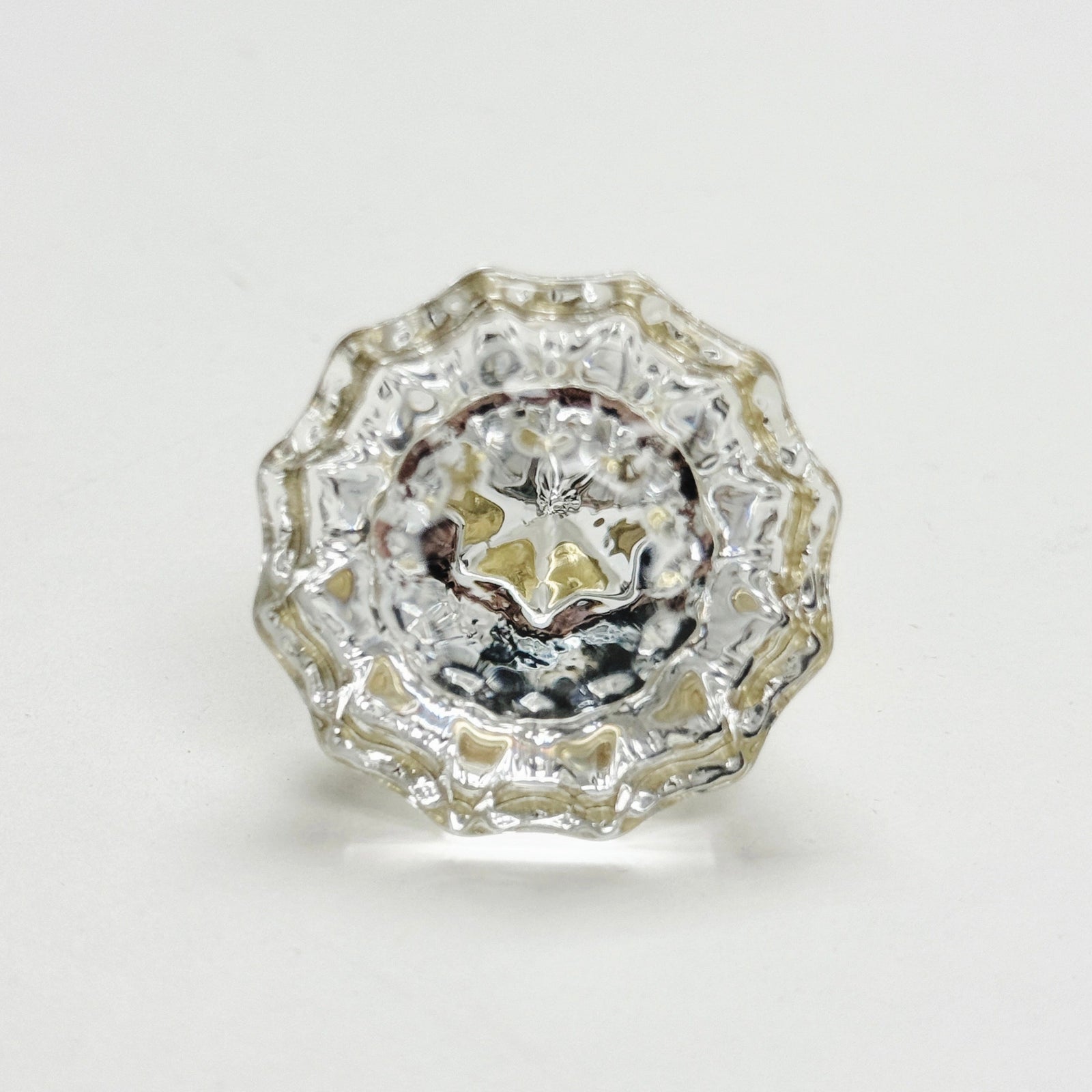 Round Flower Brass & Glass Cabinet Knob - Purdy Hardware - 
