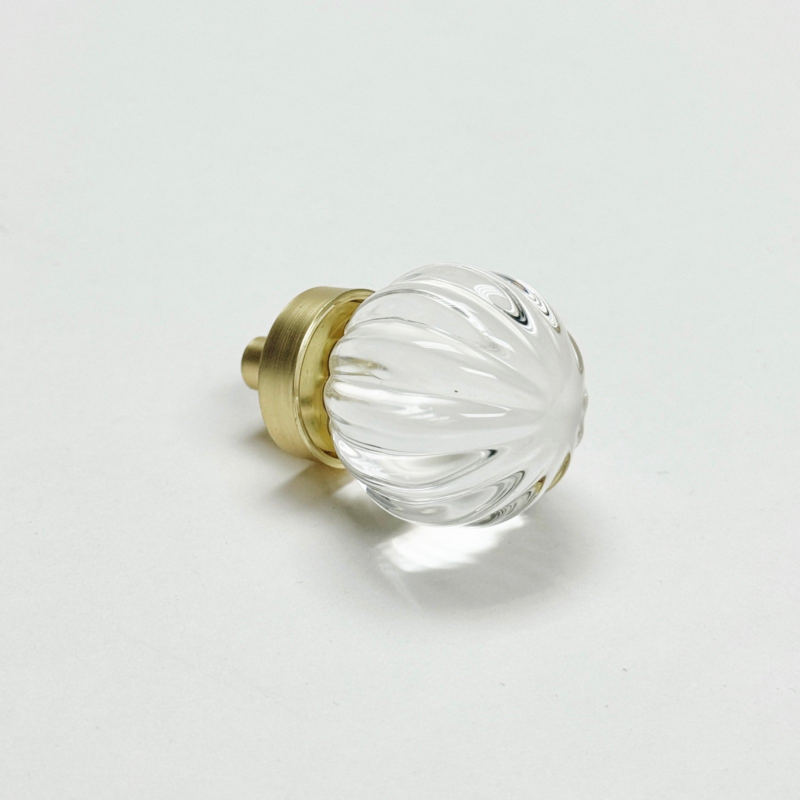Ball Flutter Brass & Glass Cabinet Knob - Purdy Hardware - 