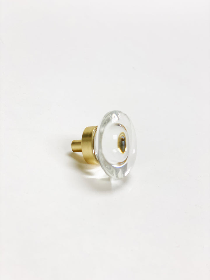 Round Brass & Glass Cabinet Knob - Purdy Hardware - 