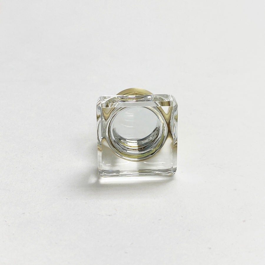 Square Brass & Glass Cabinet Knob - Purdy Hardware - 