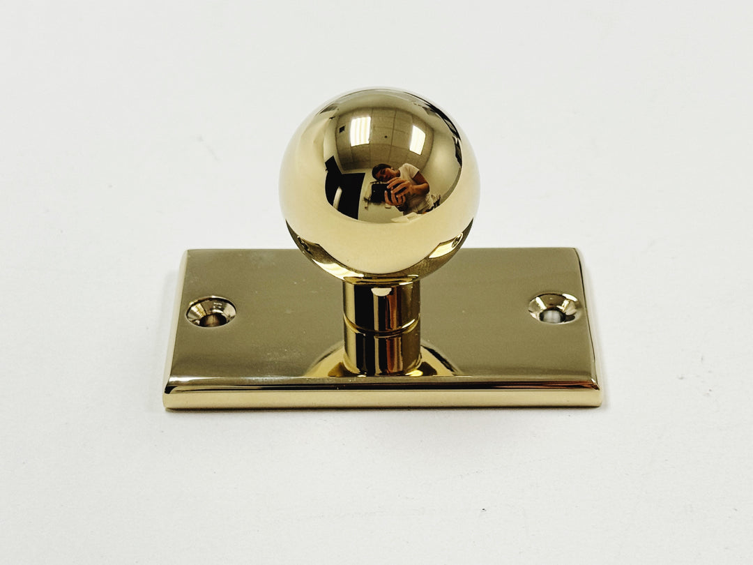 Polished Brass Backplate Cabinet Knob "Gracy" Cabinet Hardware, - Purdy Hardware - Knbos