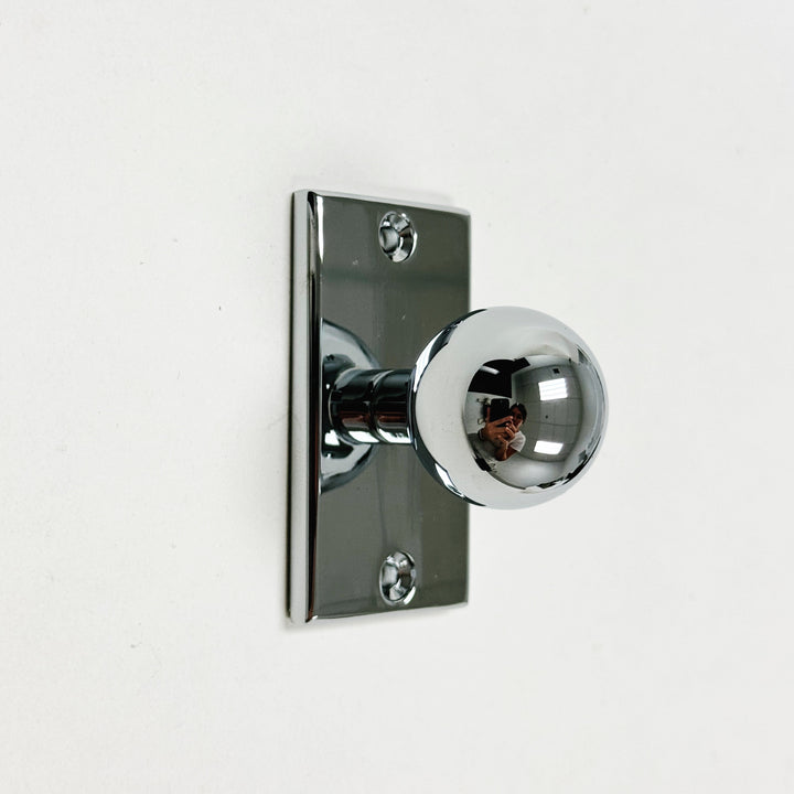 Polished Chrome Backplate Cabinet Knob "Besly" Cabinet Hardware - Purdy Hardware - Knbos