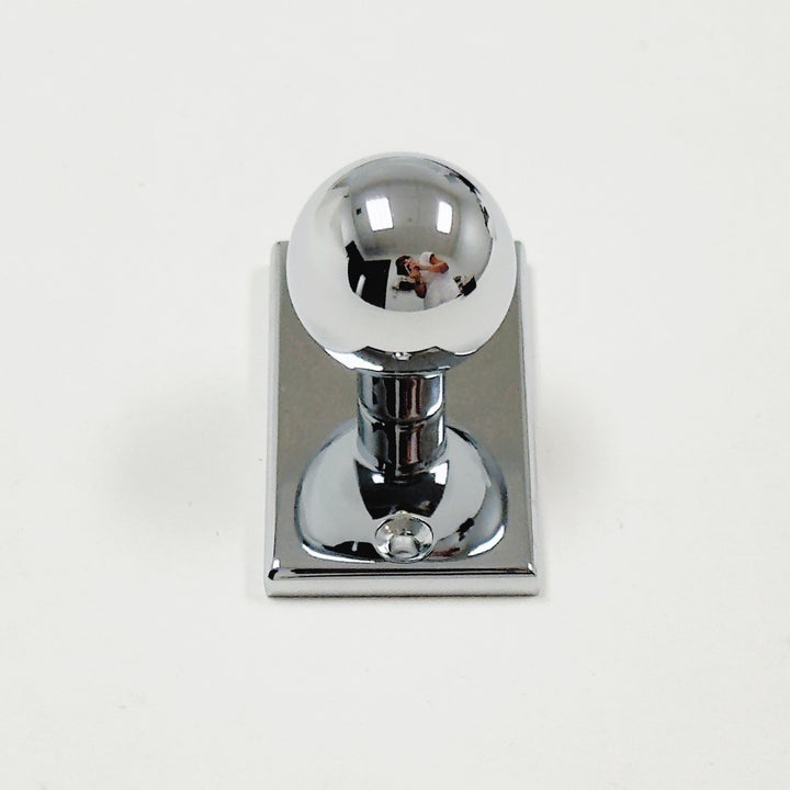 Polished Chrome Backplate Cabinet Knob "Besly" Cabinet Hardware - Purdy Hardware - Knbos