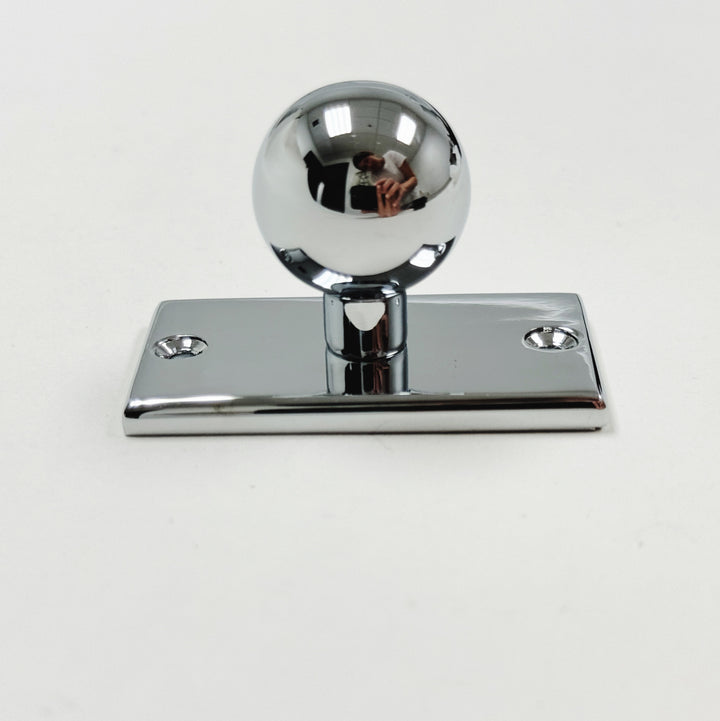 Polished Chrome Backplate Cabinet Knob "Besly" Cabinet Hardware - Purdy Hardware - Knbos