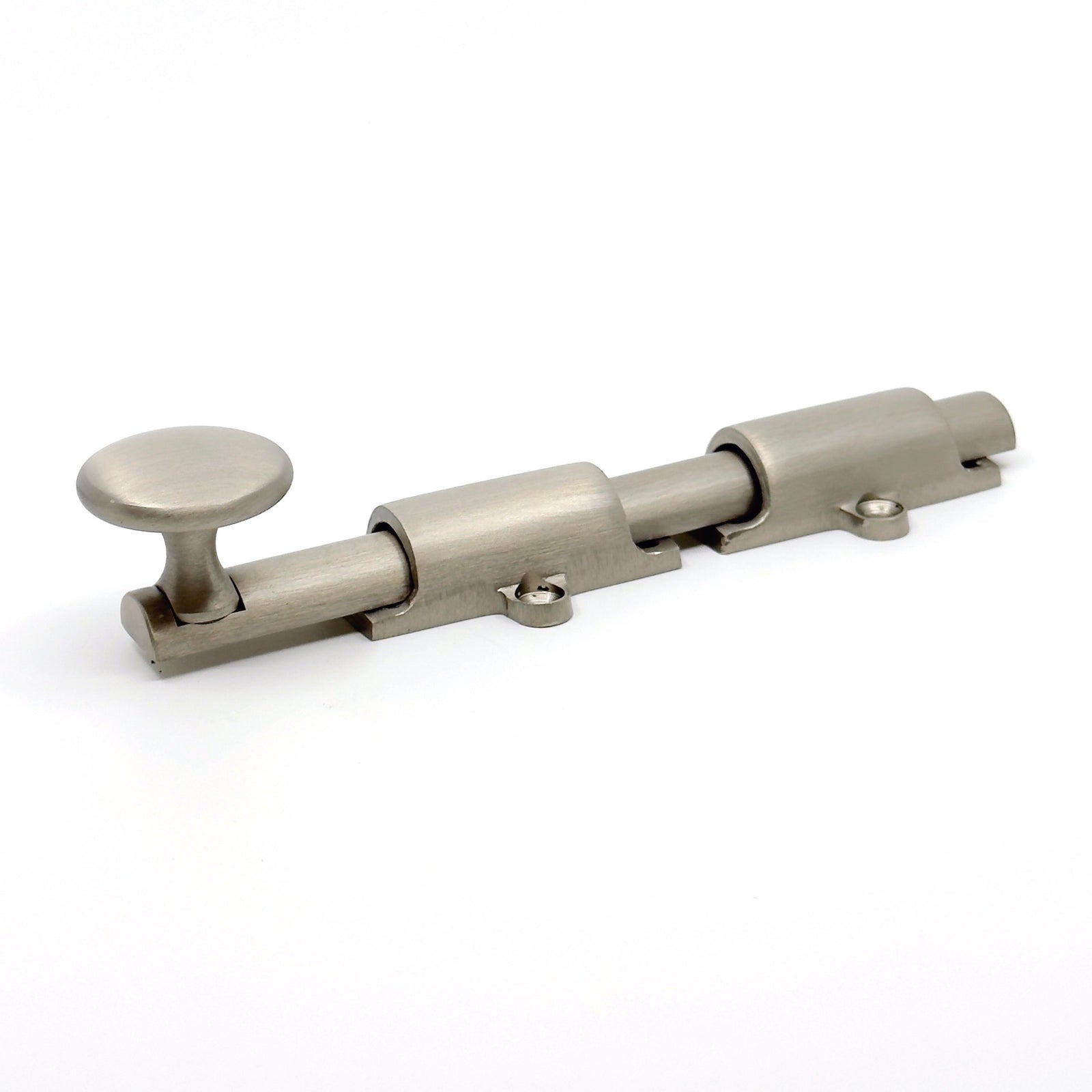 Brushed Nickel Transitional Surface Bolt for French Door & Doors - Purdy Hardware - Casement Window Latch
